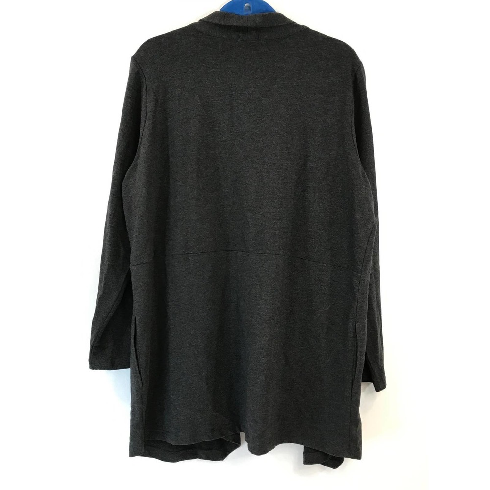 J Jill Pure Jill Womens Open Front Cardigan Pima Cotton Long Sleeve Gray Sz XL - Picture 3 of 10